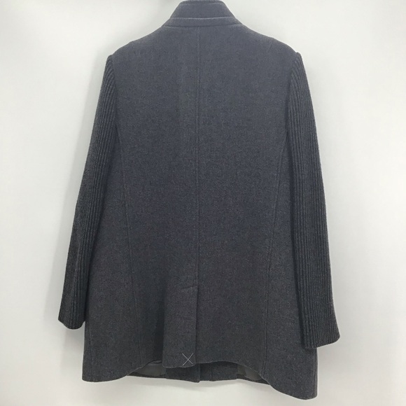 Talbot’s Sweater Sleeve Wool Jacket Coat Classic Winter Warm Gray Size 16P - Picture 2 of 11